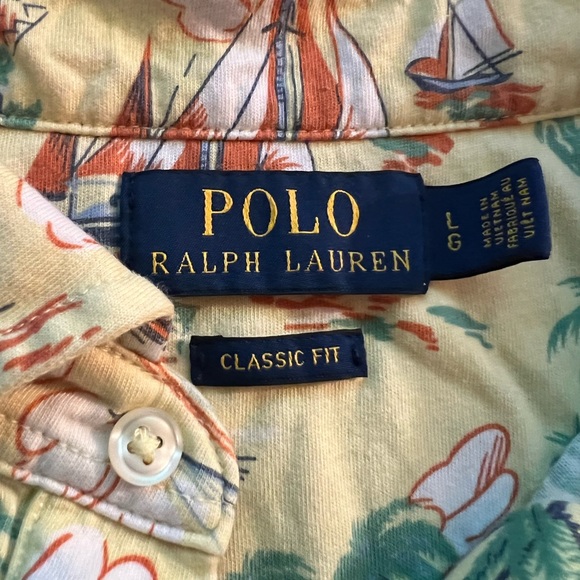 Ralph Lauren Hawaiian Polo Yellow Size Large - Picture 4 of 5